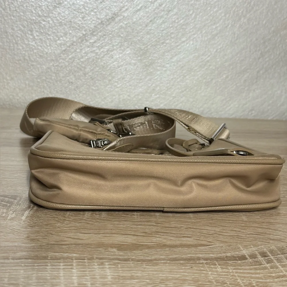Prada Te-Edition 2005 Re-Nylon Shoulder Crossbody Bag in Beige/Cammeo Collor - Picture 14 of 16
